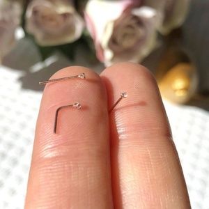 18K TINY Rose Gold Nose Stud New Mom Jewelry